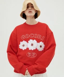 Best Sellers [GOCORI] Summer 22 VIVID EMBROIDERY SWEAT SHIRTS