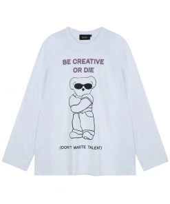 [MADMARS] SS 22 Sunglasses Bear Long Sleeve T-shirt White Best Sellers