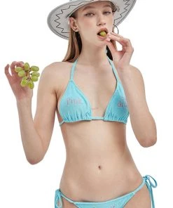 [CRANK] Seasonless LETTERING TERRY BIKINI_SKY Best Sellers