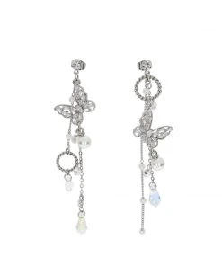 [STEEL EDITION] Seasonless Antique Ring Crystal Butterfly Earrings Best Sellers