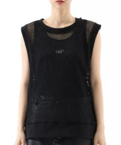 Best Sellers [BASICCOTTON] SS 22 UNISEX Mesh Best - BLACK