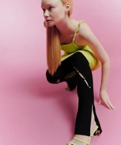 Best Sellers [PARKSSY] SS 22 Hole Slit Button Pants _ Black