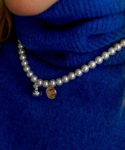 [MIDNIGHT MOMENT] Seasonless Snowman Pearl Necklace