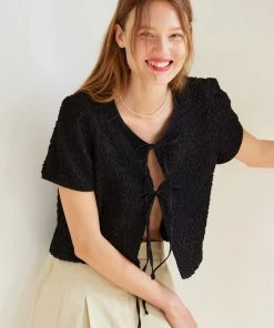[ANEDIT] Summer 22 Ribbon Cardigan Blouse_BK Best Sellers
