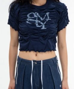 [GIMMETHEYOUNG] SS 22 SHIRRING T-SHIRTS_22SS / NAVY