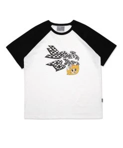 Best Sellers [YOUTHBATH] Summer 22 Raglan Logo Short-sleeved T-shirt_EUGENE BLACK