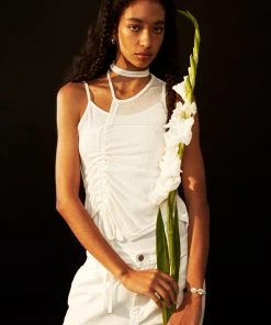 [NACHE] Summer 22 SHIRRING KNIT SLEEVELESS-WHITE Best Sellers