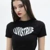 [LUV IS TRUE] Summer 22 LUV CROP KNIT(BLACK)