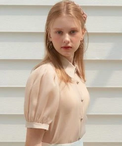 [JOORTI] SS 22 J986 See-through Collar Blouse (beige)