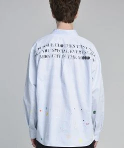 MIDNIGHTMOVE [MIDNIGHT MOVE] SS 22 Paint Shirts (sky Blue) Best Sellers