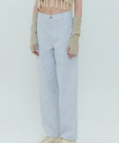 Best Sellers [ROCCI ROCCI] Summer 22 Rivet Long Wide Pants (STRIPE)