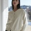 Best Sellers [JOORTI] SS 22 J905 V-neck Button Cardigan (ivory)