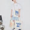 [ALMOSTBLUE] Seasonless SOUND GRAPHIC 2WAY ECO BAG