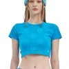 Best Sellers [CRANK] Summer 22 FLOWER TERRY CROP TOP_BL