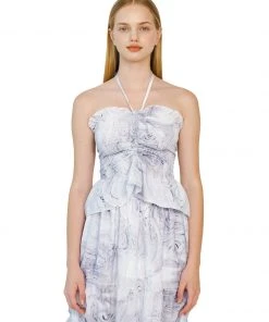 [LECYTO] Summer 22 SHIRRING WAVE TUBE TOP_(L.PURPLE)