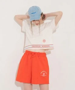 UNORMAL [UNUSUALNORMAL] SS 22 HALF SWEAT PANTS_RED