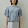 [STEP AROUND] SS 22 Italian Mohair Half-sleeve Knitwear_BLUE Best Sellers
