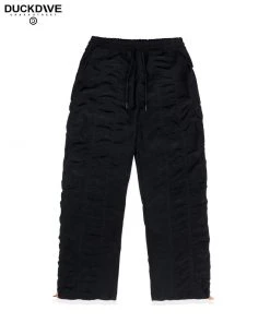 [DUCKDIVE] Summer 22 Accentuated Sim Puckering Pants Black/Black Best Sellers