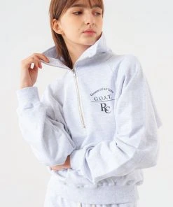 [RIANDCO] SS 22 [W] Goat Half Zip-up Light Melange Best Sellers