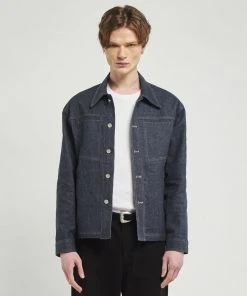 [DWSCOMPANY] SS 22 Oblique Pocket Denim Jacket(Indigo Blue)
