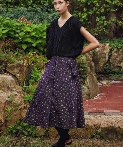 [SORRY TOO MUCH LOVE] FW 21 Rural Corduroy A Line Skirts_Purple
