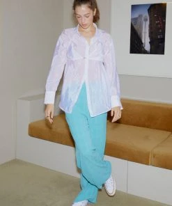 Best Sellers [ONNE] SS 22 Bikini Top Layered Shiny Blouse - White