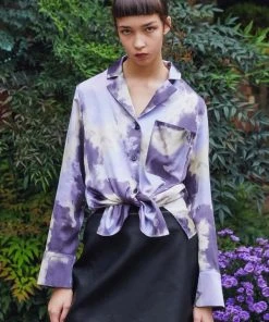 [SORRY TOO MUCH LOVE] FW 21 Haze Single Button Blouse_Purple