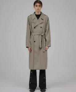 [FLARE] SS 22 Oversized Raglan Trench Coat - Greyish Beige (FL-020)