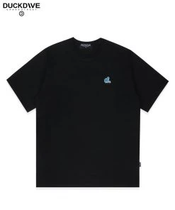 Best Sellers [DUCKDIVE] Summer 22 Checker Effect Logo T-Shirt Black