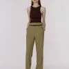 Best Sellers [MINASONG] SS 22 CUT OUT WAIST TROUSER - MARTINI OIVE