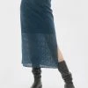 [NASTY FANCY CLUB] SS 22 PUNCHING KNIT SLIT LONG SKIRT (DEEP BLUE)_F22QD315 Best Sellers
