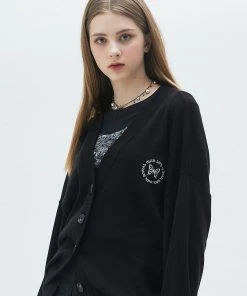 Best Sellers [LUV IS TRUE] SS 22 OVERFIT CARDIGAN(BLACK)