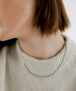 Best Sellers [MIDNIGHT MOMENT] Seasonless Thin Necklace - Green