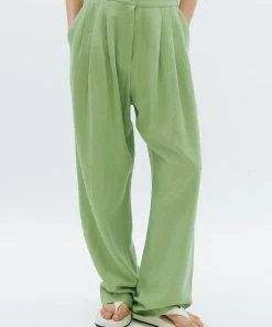 [SAYSRA] Summer 22 LINEN WIDE PANTS, GREEN