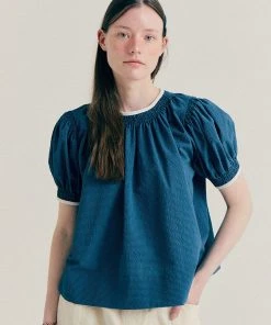 [BENSIMON] Summer 22 SMOKE PUFF BLOUSE - BLUE Best Sellers
