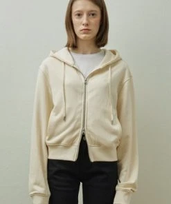 Best Sellers [STEP AROUND] SS 22 Two-way Zip-up Logo Hoodie_IVORY