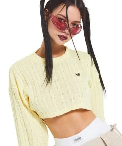 Best Sellers [CRANK] SS 22 TWISTED CROP KNITWEAR_L.YL