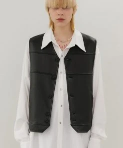 Best Sellers [ANOTHER YOUTH] FW 21 Logo Leather Vest