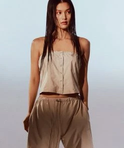 [AGA] Summer 22 SNAP BUTTON TUBE TOP - BEIGE Best Sellers