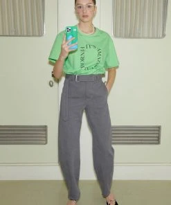 Best Sellers [ONNE] SS 22 Belted Round Denim Pants - Grey