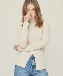 [LARTIGENT] SS 22 SLIT TURTLE NECK T-SHIRT(IVORY) Best Sellers
