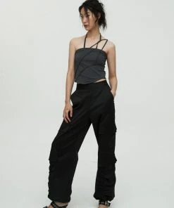 [NACHE] Summer 22 RAWCUT WASHING SLEEVELESS-CHARCOAL