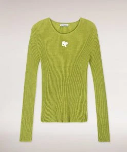 Best Sellers [SPARKLING PIECE] SS 22 CREW NECK RIBBED KNIT TOP
