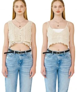 Best Sellers [LECYTO] Summer 22 BRA VEST KNIT 2PCS SET_(IVORY)