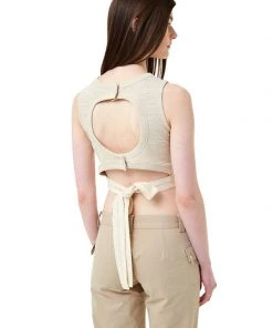 [LO AXUAL] Summer 22 RAW STRAP BACK HOLE SLEEVELESS_BEIGE Best Sellers