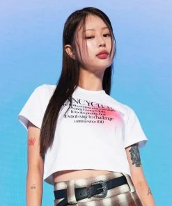 [NASTY FANCY CLUB] Summer 22 AIRBRUSH CROP TEE (WHT-RED)_F22QB450 Best Sellers