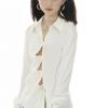 Best Sellers [RURU] SS 22 UNBALANCE WAVE SHIRTS [WHITE]
