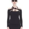 [13MONTH] SS 22 COLD SHOULDER MINI DRESS (BLACK)