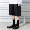 [MASSNOUN] SS 22 TWO TUCK WIDE BERMUDA PANTS MSTSP003-BK