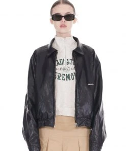 [13MONTH] SS 22 SHIP DATE_LEATHER BOMBER JACKET (BLACK) Best Sellers